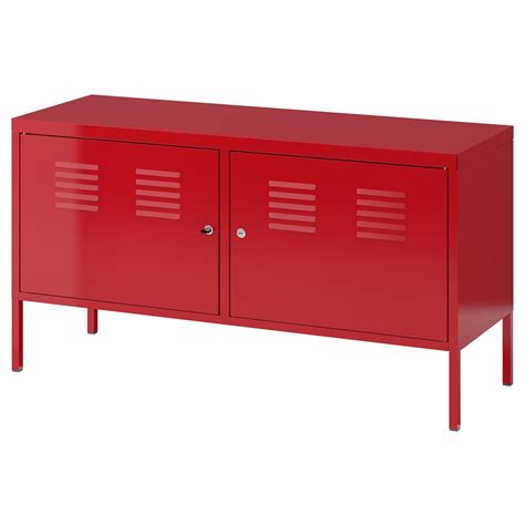 red metal boxes with legs|IKEA PS cabinet, red, 119x63 cm.